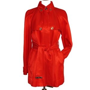 Dolce & Gabbana Glossy Red Trench Coat
